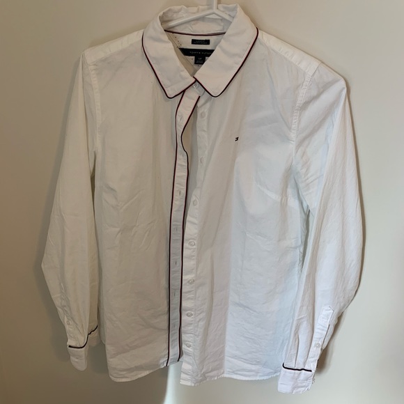 🤩 3 for $20 / Tommy Hilfiger White Long Sleeve button up - Picture 1 of 6